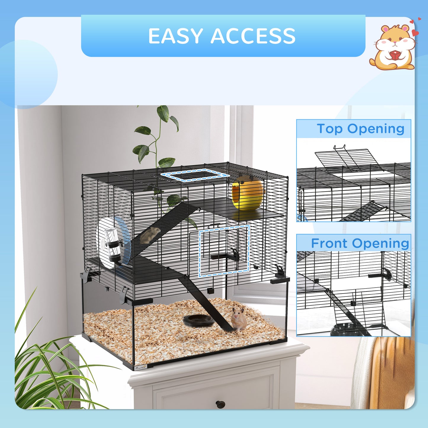 PawHut 3 Tiers Hamster Cage