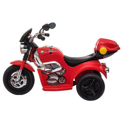 Homcom 6V Battery PP Kids Motorcycle Ride On Trike w/ Lights Music Horn 18 - 36 Months Red