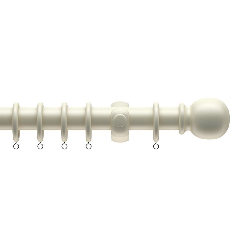 Victory 120cm Curtain Pole Wood White - 28mm Diameter