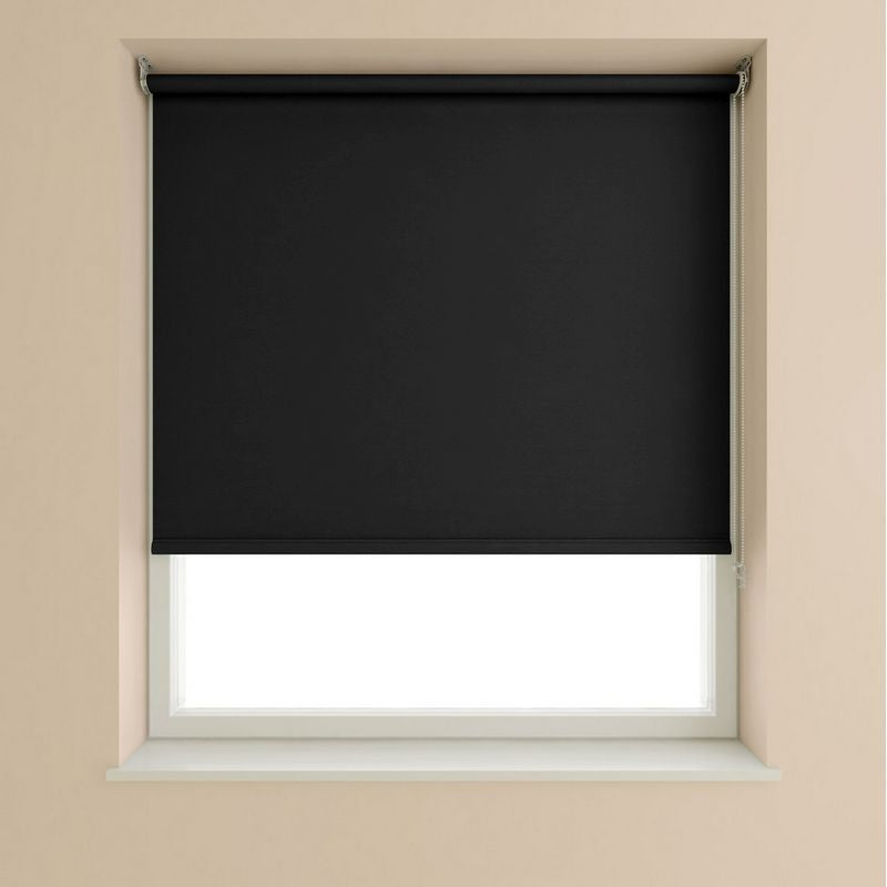 Blackout Roller Blind Black - 150cm Width