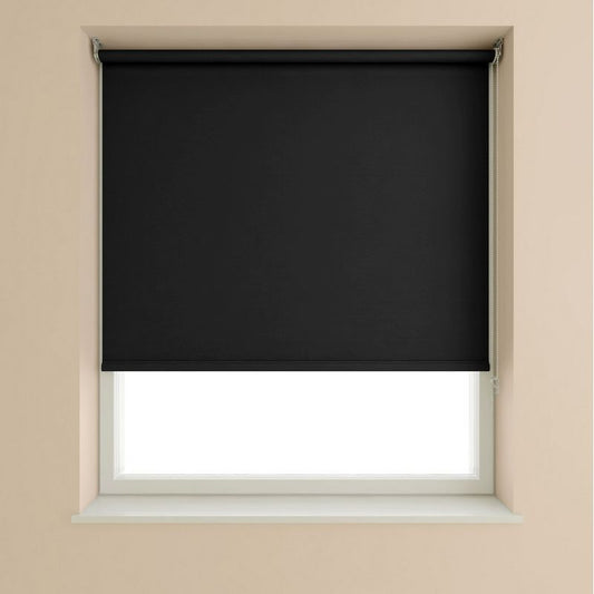 Blackout Roller Blind Black - 150cm Width