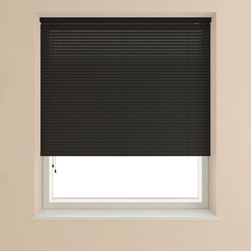 Venetian Blind 25mm Slat Black - 90cm Width