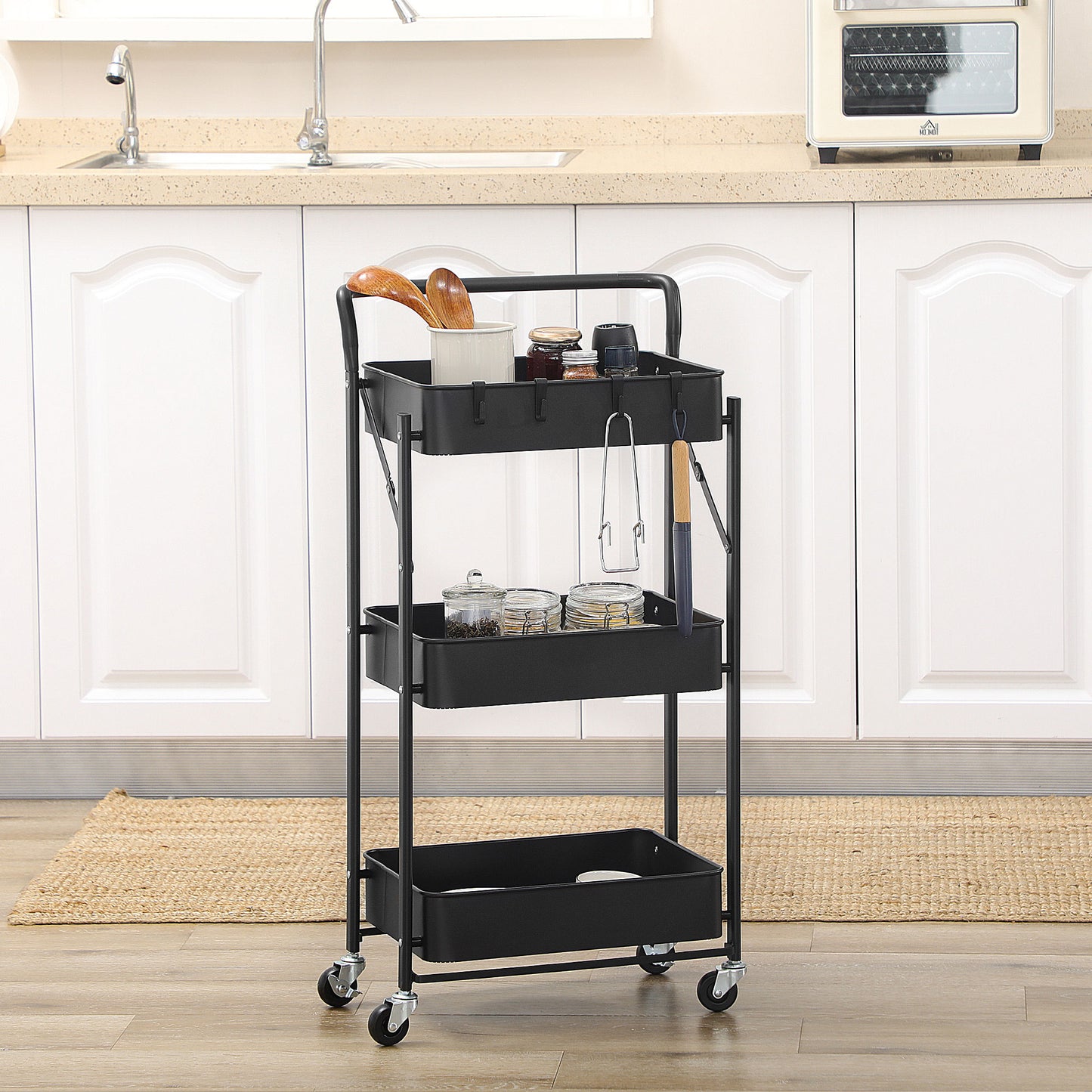 Homcom 3 Tier Storage Trolley Cart