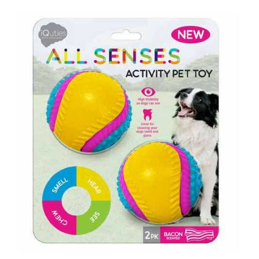 Medium Dog Bacon Ball Multicoloured Rubber by iQuties