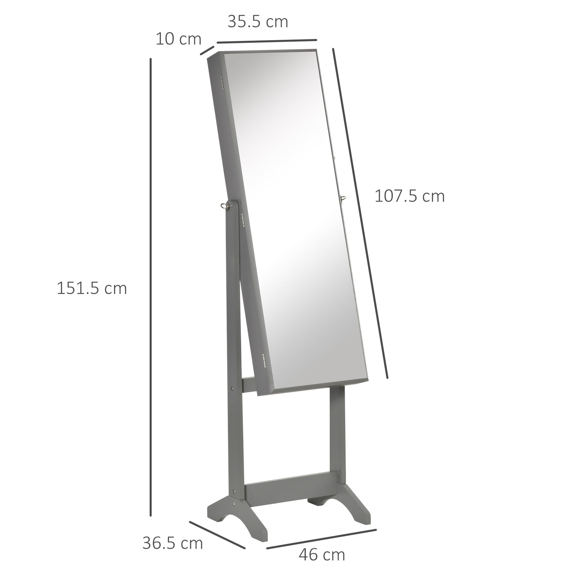 Homcom Jewellery Cabinet with Full-Length Mirror