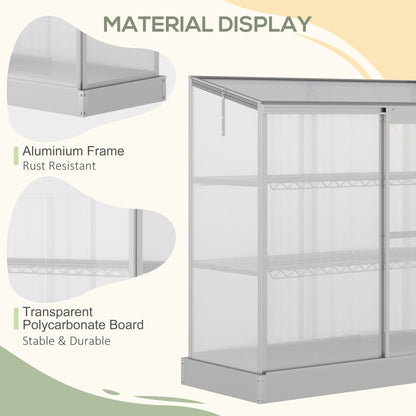 3 Tier Cold Frame With Sliding Door Galvanised Steel by Greenery