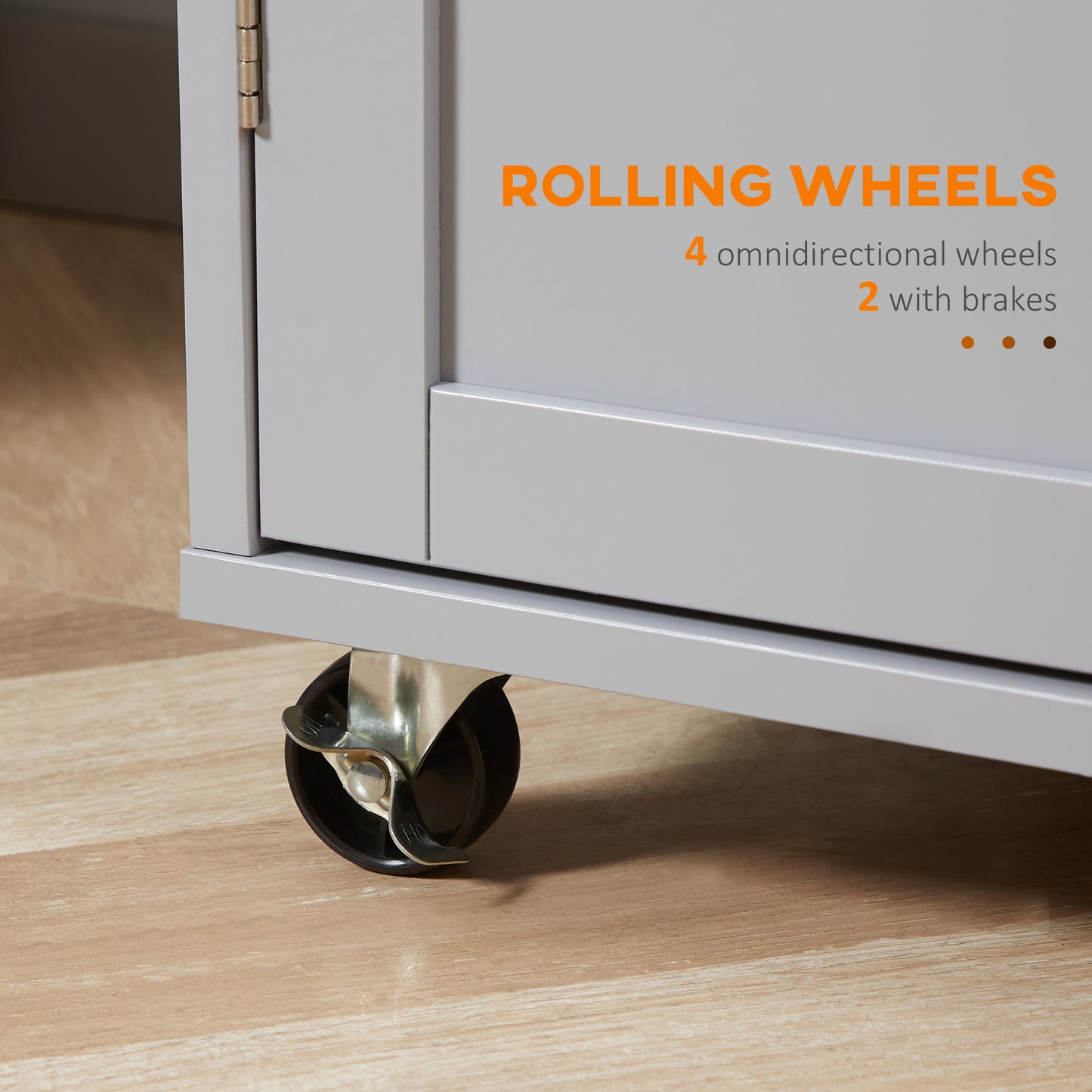 Homcom Rolling Kitchen Island on Wheels