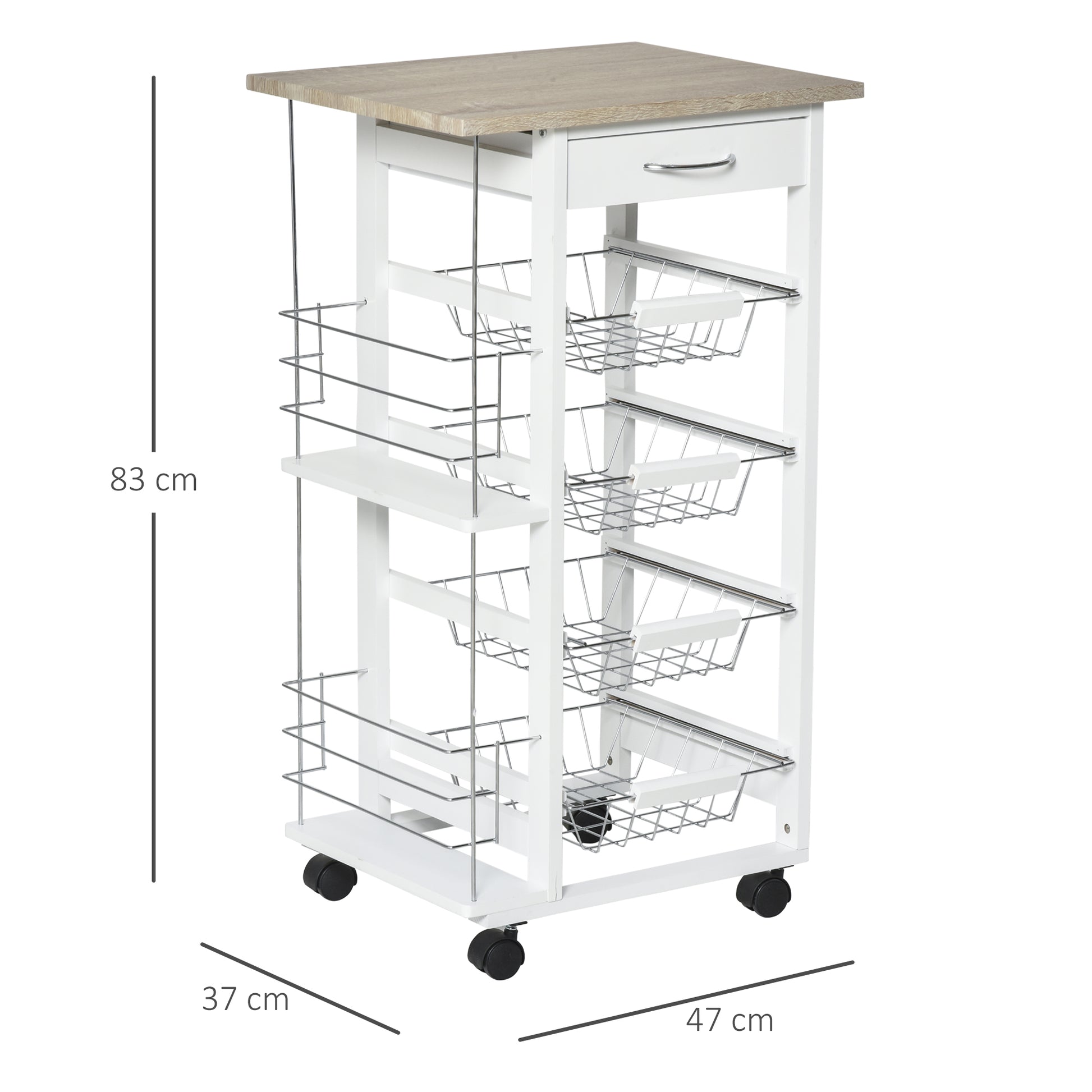 Homcom Rolling Kitchen Cart