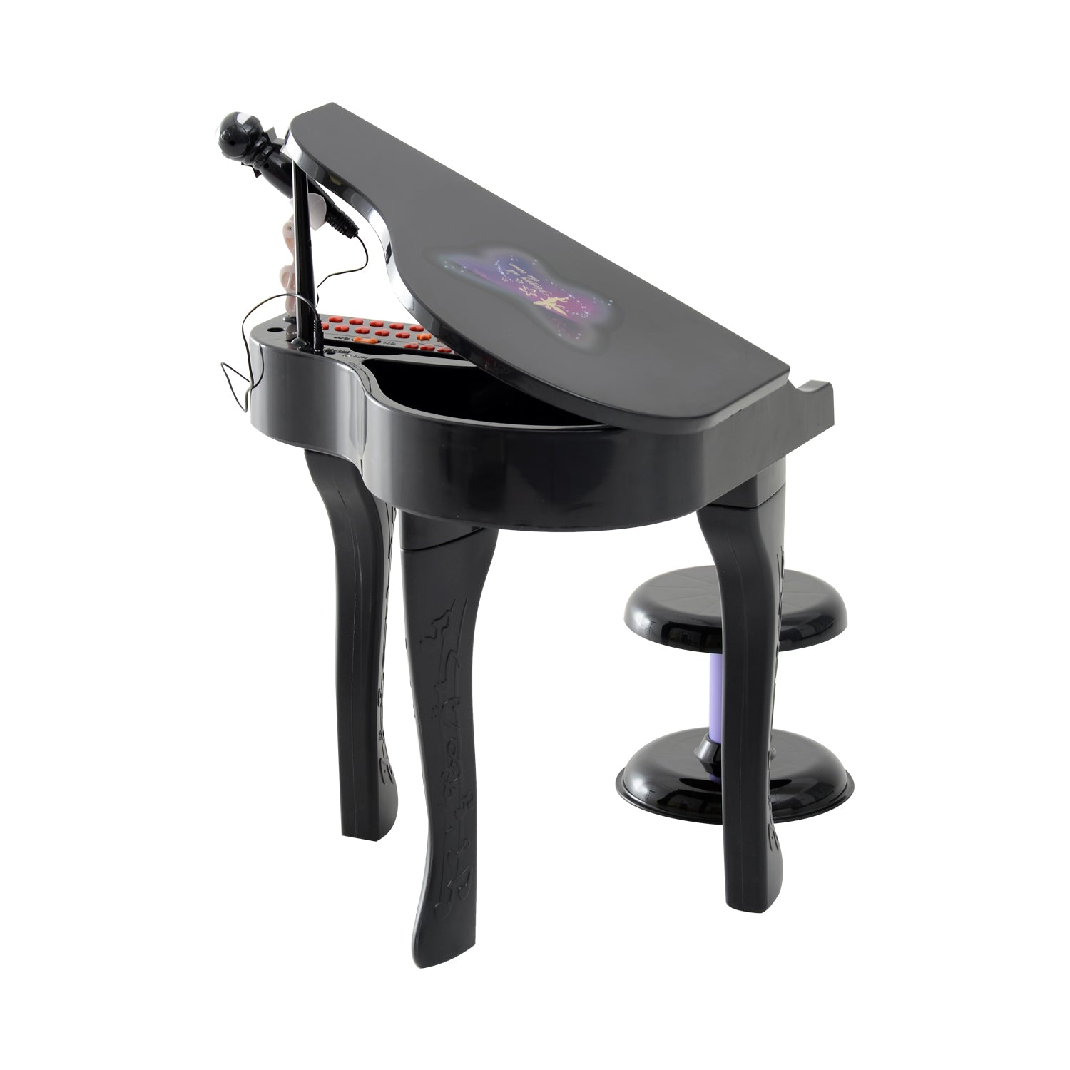 Homcom Mini Electronic Piano Withstool-Black