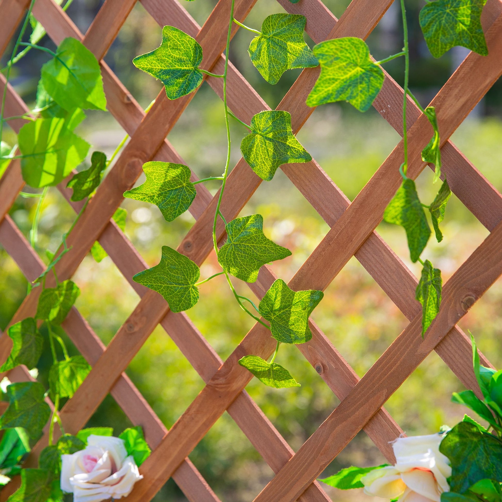 Outsunny Wooden Gardening Display Flower Planter Stand Trellis Shelf