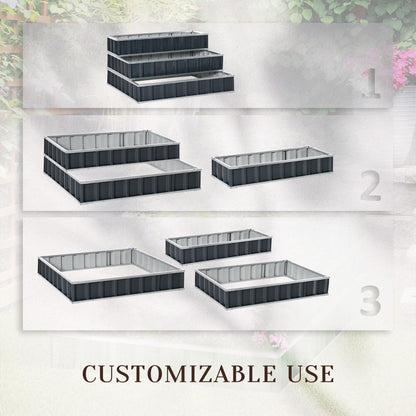 Outsunny 118cm x 118cm x 62cm 3 Tier Raised Garden Bed