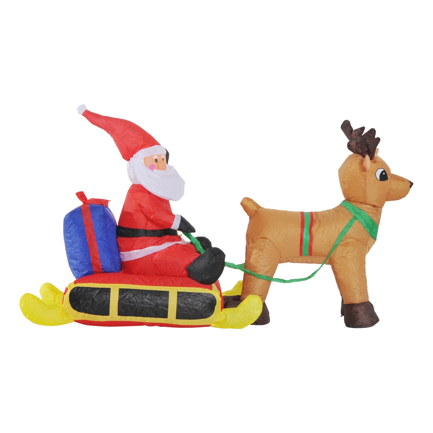 Homcom Inflatable Santa Claus W/ Sled and Reindeer