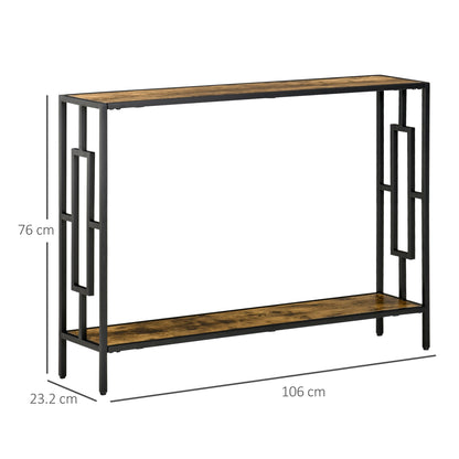 Homcom Industrial Console Table with Storage Shelf