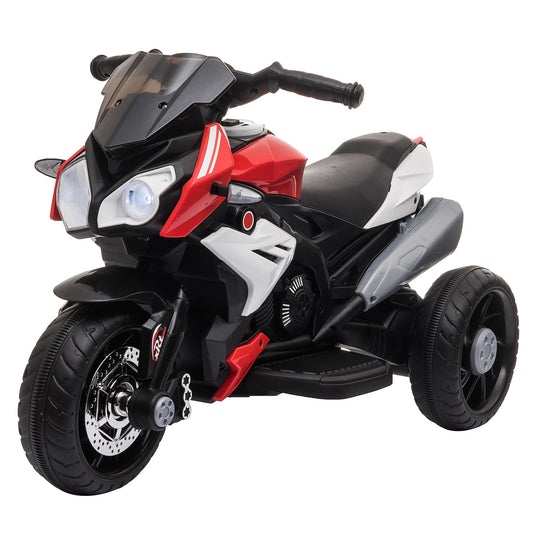 Kids 6V Battery Steel Enforced Motorcycle Ride On Trike Red-0