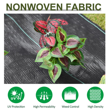 Outsunny 2x50m Gardener Premium Weed Barrier Landscape Fabric Durable & Heavy-Duty Weed Block Gardening Mat