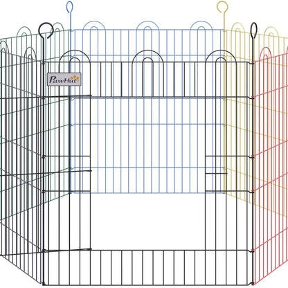 PawHut Foldable Pet Playpen Puppy Pen w/ Door Metal Indoor & Outdoor