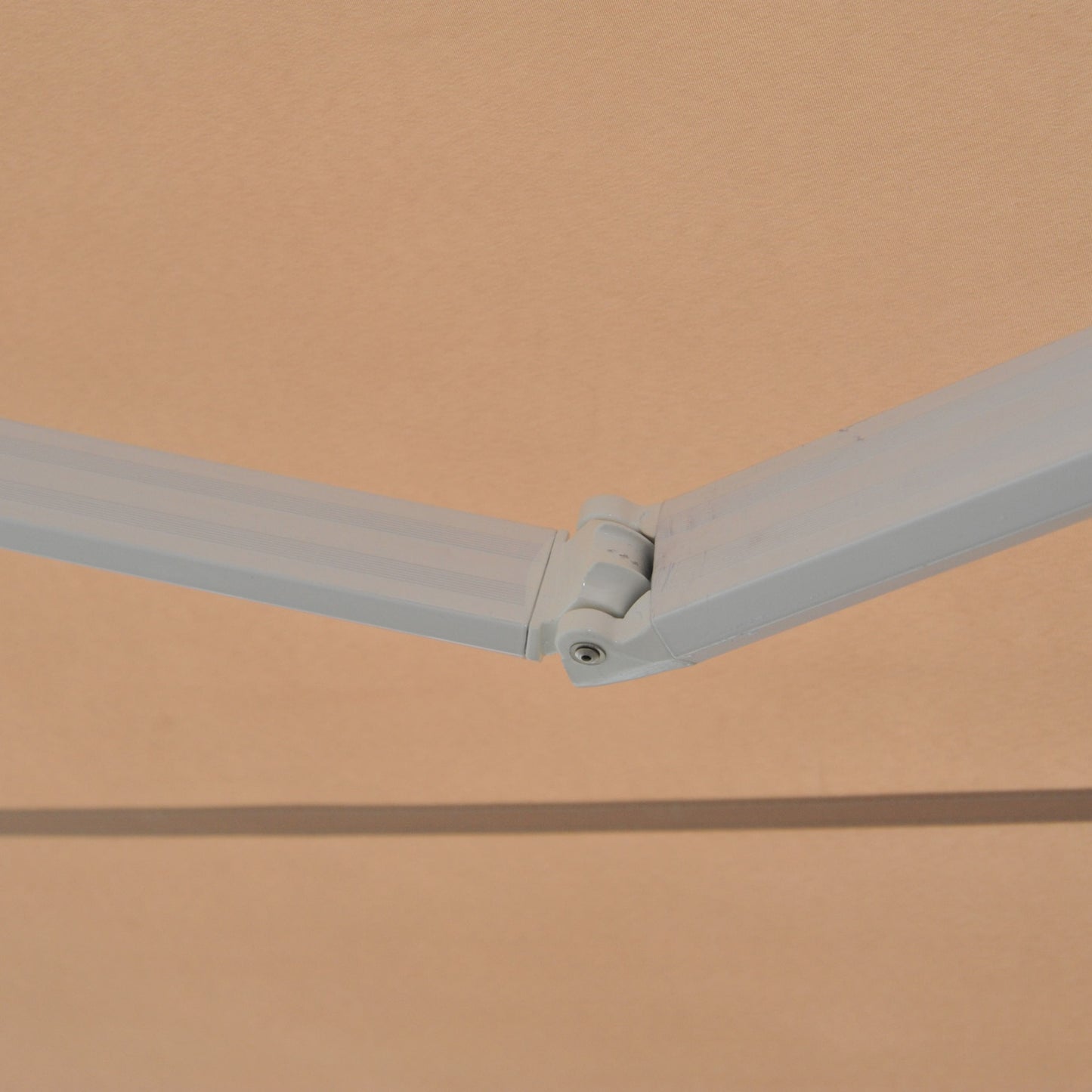 Outsunny 3.5Lx2.5M Retractable Manual/Electric Awning-Cream White/White