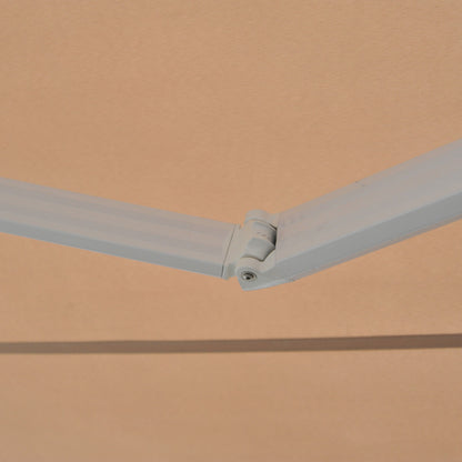 Outsunny 3.5Lx2.5M Retractable Manual/Electric Awning-Cream White/White