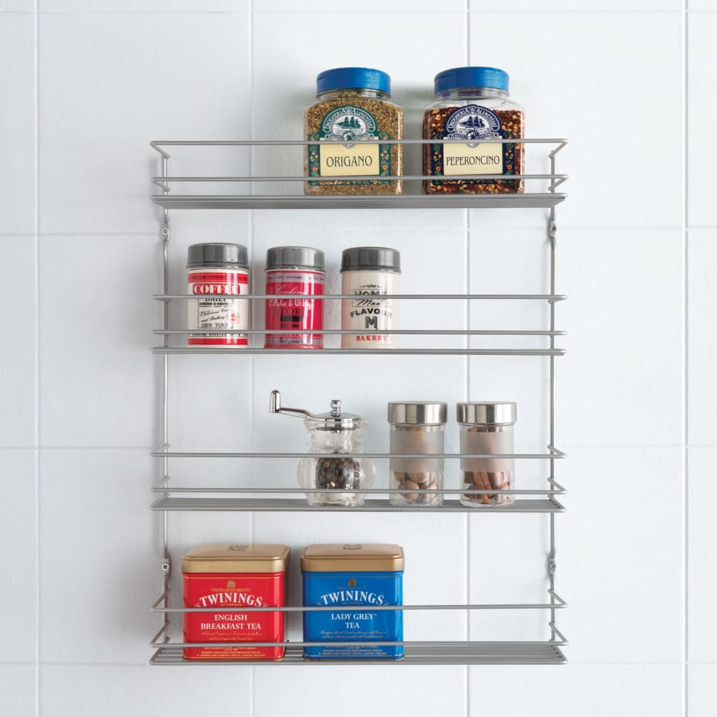 Metaltex 4-tier Wall Spice Rack Pepito Silver