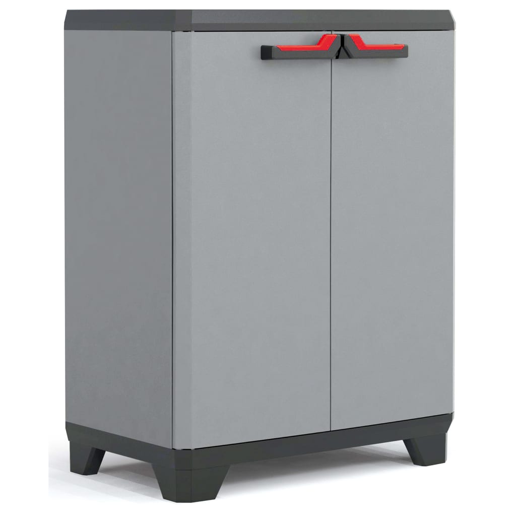 Keter Low Storage Cabinet Stilo Grey and Black 90 cm