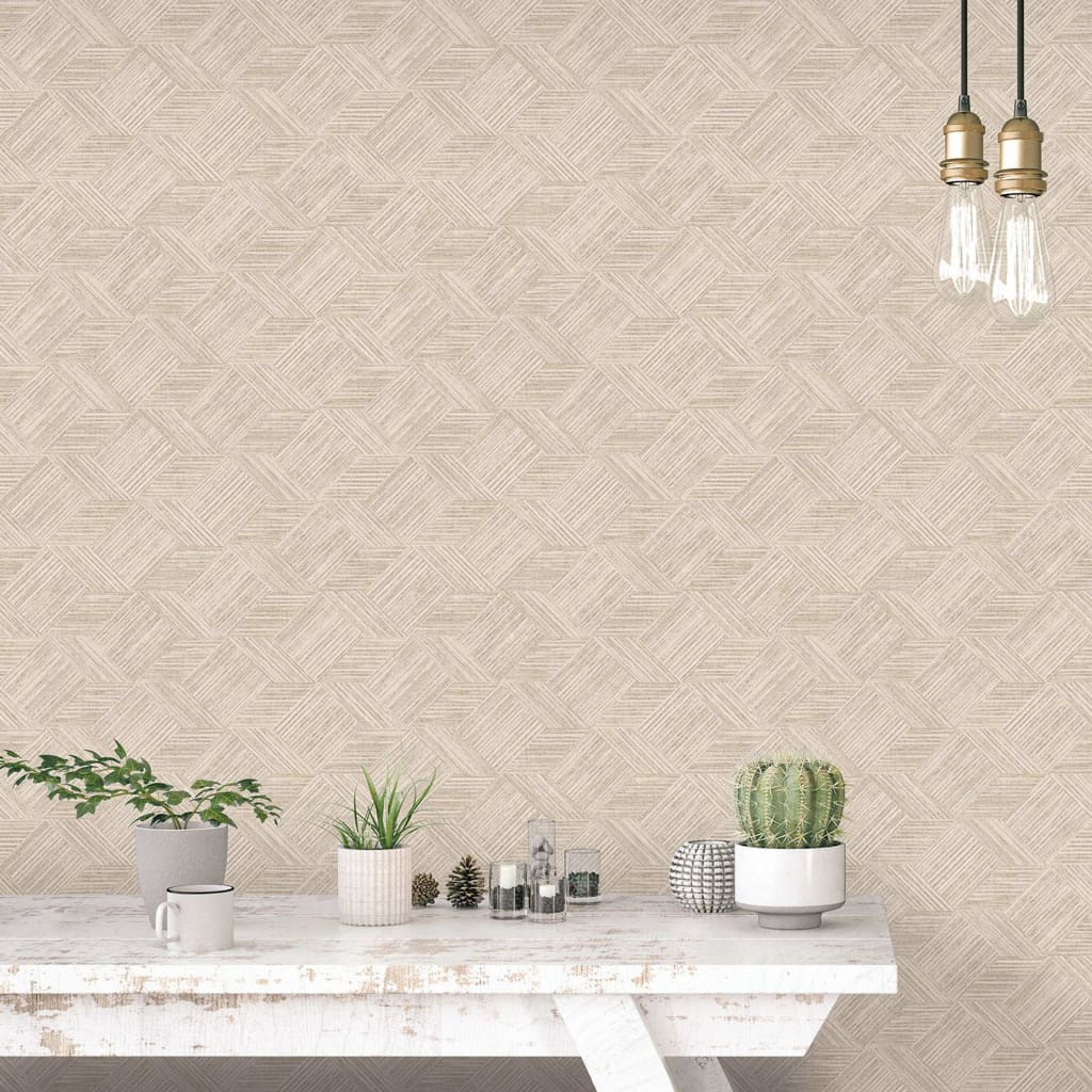 Noordwand Wallpaper Evergreen Wicker Natural Beige