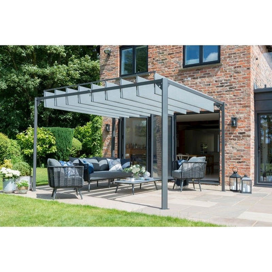 Pandora Garden Gazebo by Garden Must Haves with a 3 x 3M Grey Canopy