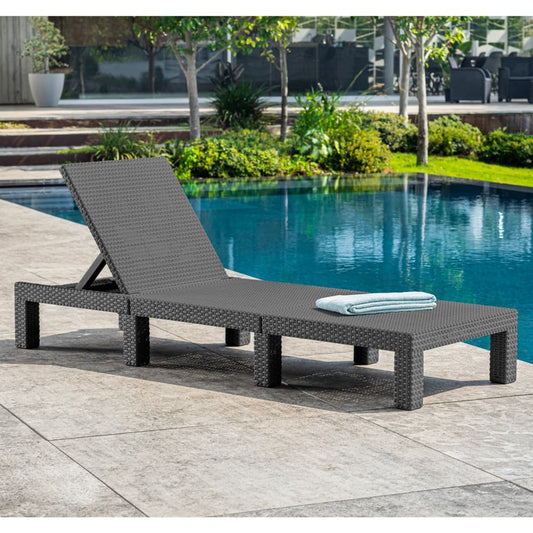 Keter Sunlounger with Cushion Daytona Graphite