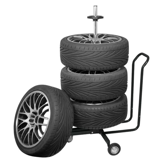 Carpoint Mobile Wheel Stand with Cover Aluminium Black