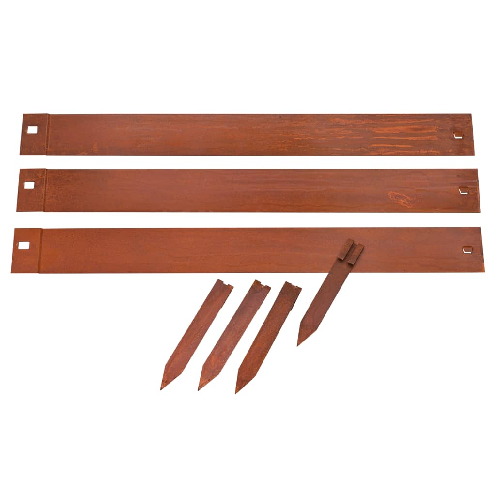 Nature Garden Border Edging 3 pcs 91.4x10.2 cm Corten Steel