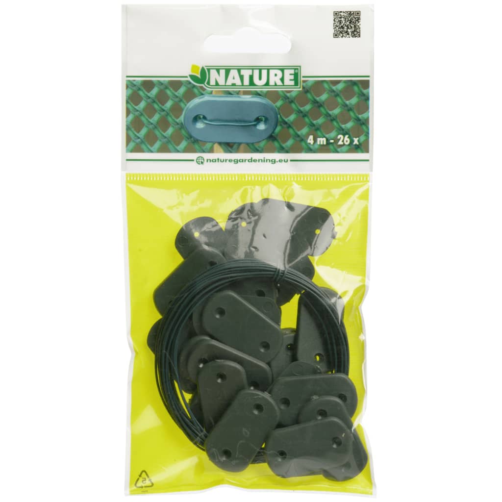 Nature 27 Pieces Garden Screen Fastening Set Green