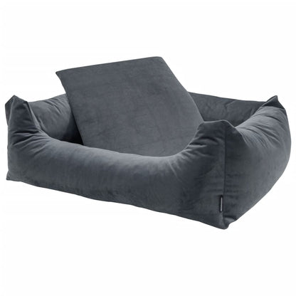 Madison Dog Bed Velvet 100x80x25 cm Grey