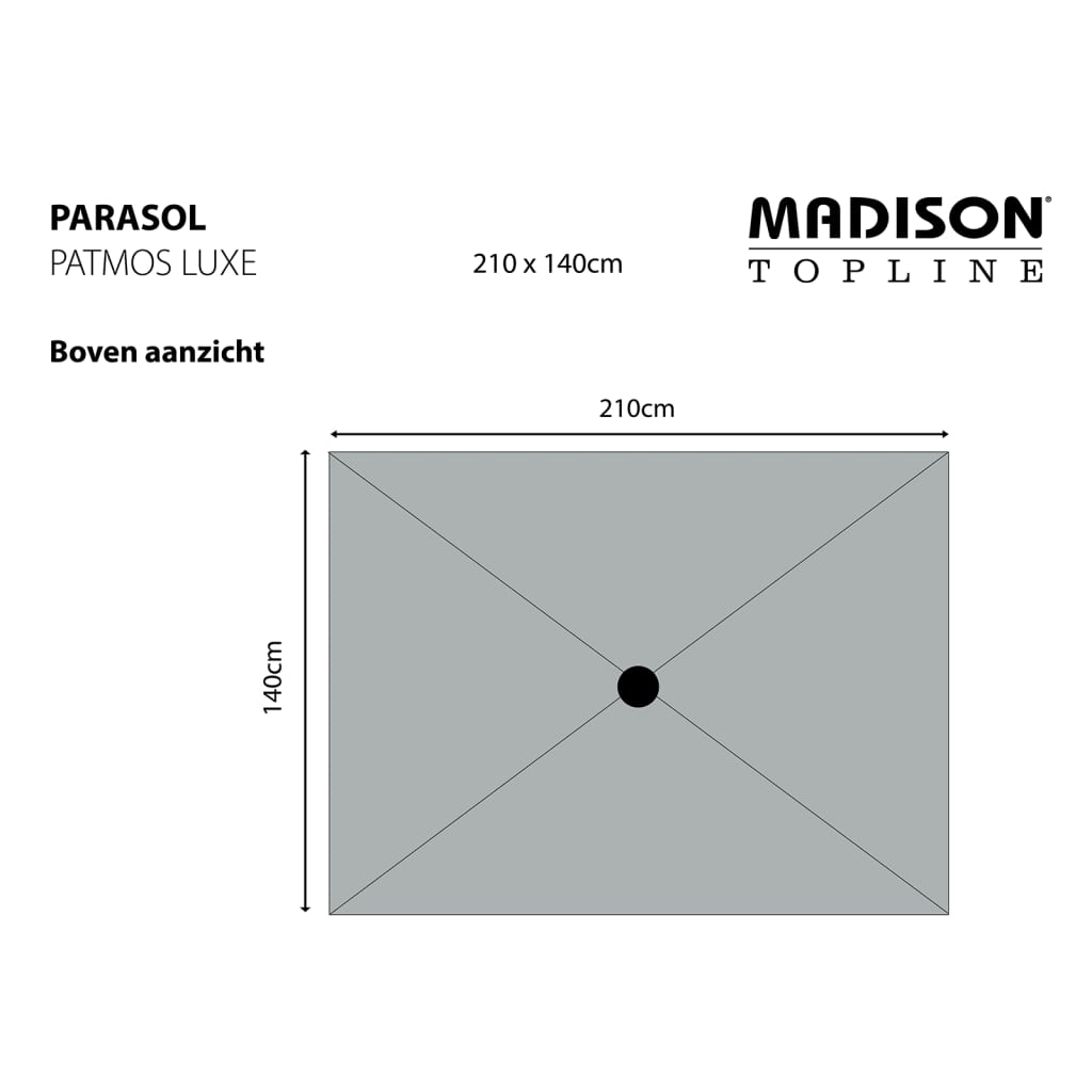 Madison Garden Parasol Patmos Luxe Rectangle 210x140 cm Taupe