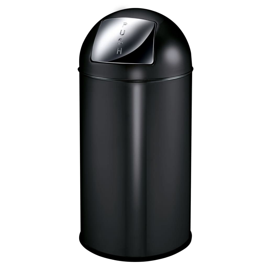 EKO Waste Bin with Push Lid 40 L Matte Black