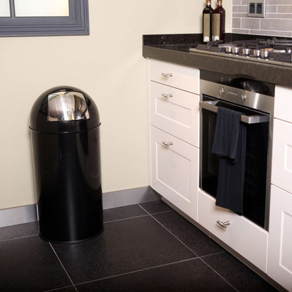 EKO Waste Bin with Push Lid 40 L Black