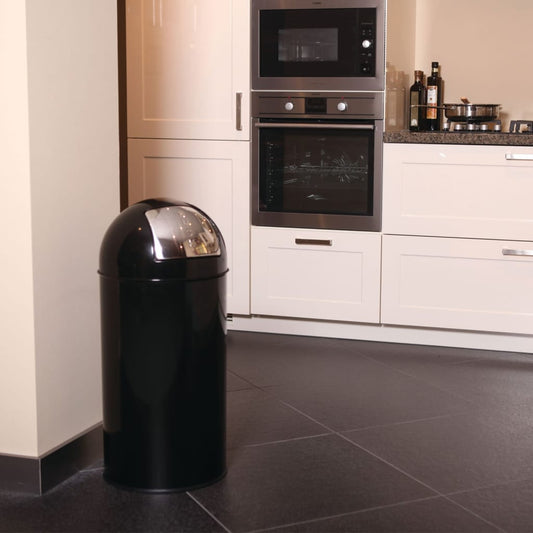 EKO Waste Bin with Push Lid 40 L Black