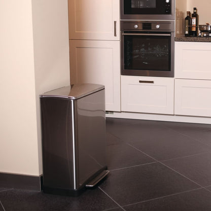 EKO Step Bin E-Cube 28 L+18 L Silver