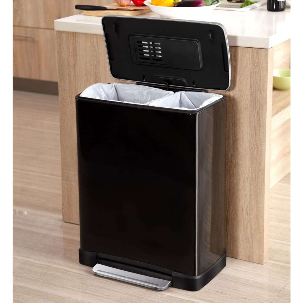 EKO Pedal Bin E-Cube 28+18 L Matte Black