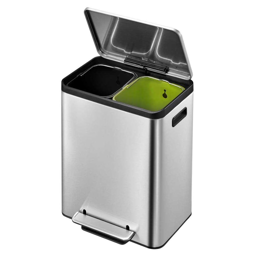 EKO Pedal Bin EcoCasa 2x15 L Matte Silver