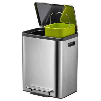 EKO Pedal Bin EcoCasa 2x15 L Matte Silver