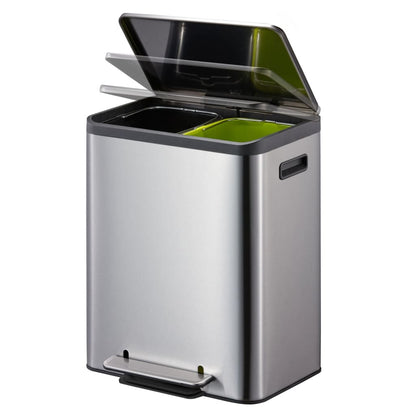 EKO Pedal Bin EcoCasa 2x15 L Matte Silver