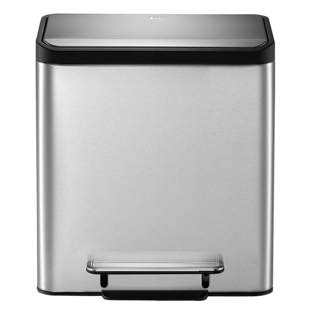 EKO Pedal Bin EcoCasa 2x15 L Matte Silver