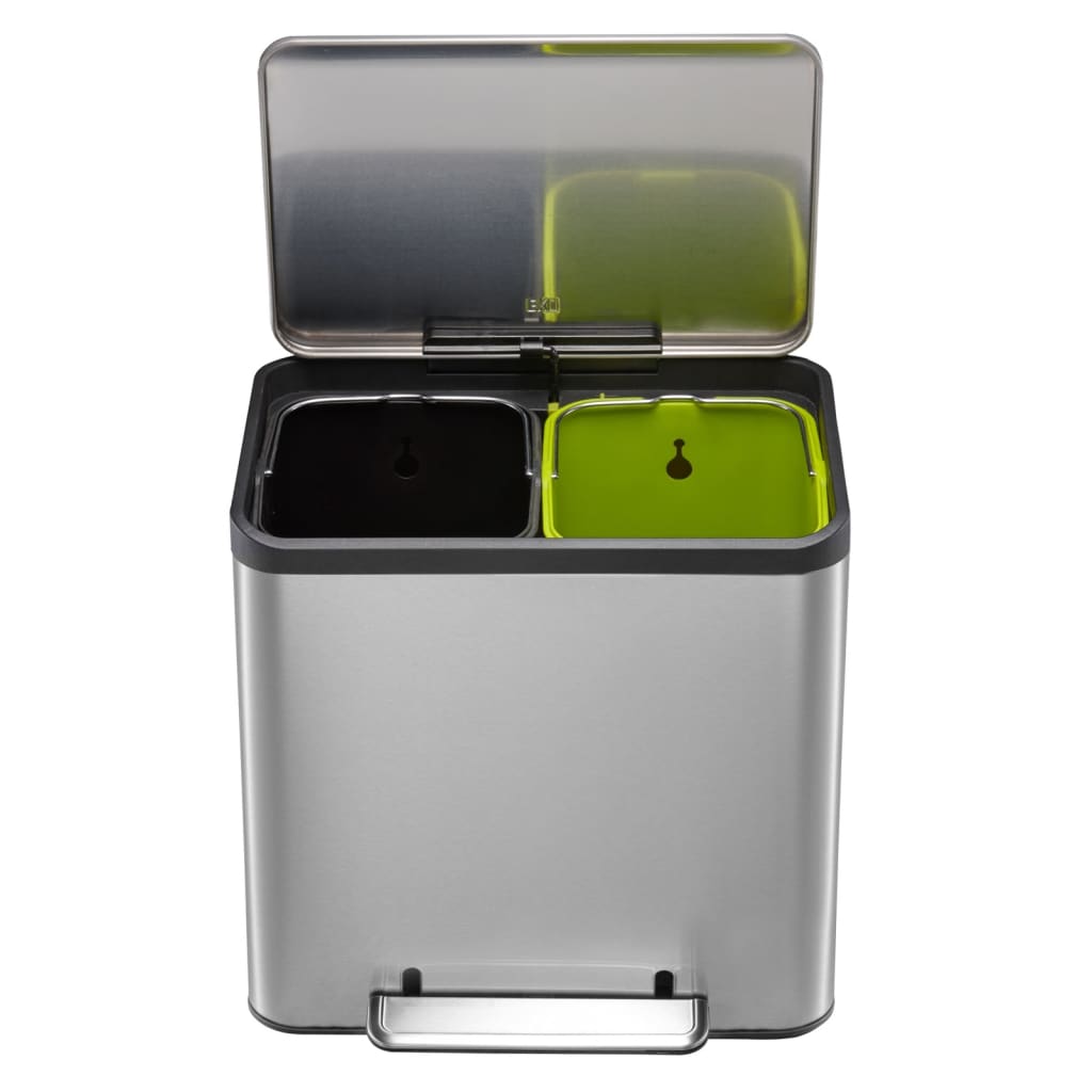 EKO Pedal Bin EcoCasa 2x15 L Matte Silver