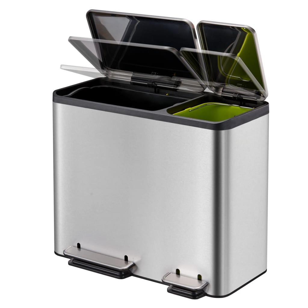 EKO Pedal Bin EcoCasa 30+15 L Matte Silver