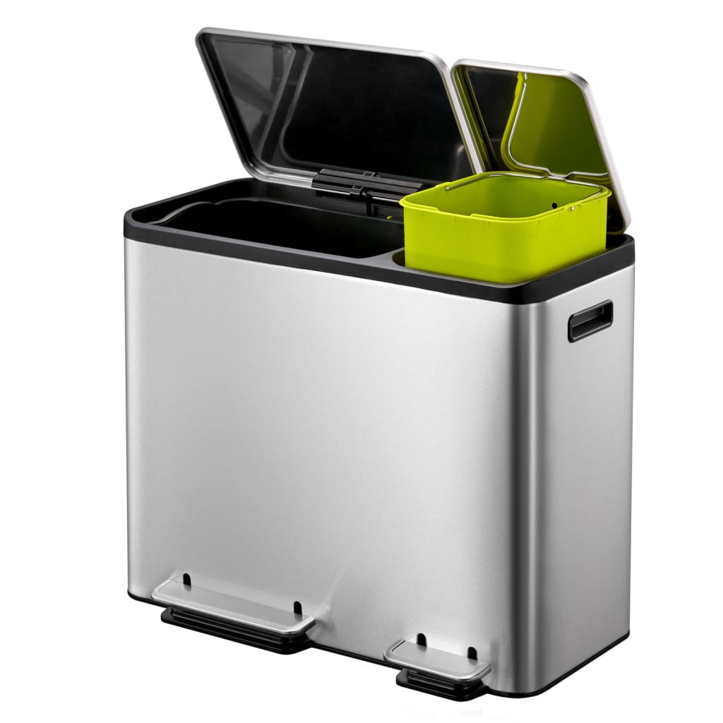 EKO Pedal Bin EcoCasa 30+15 L Matte Silver