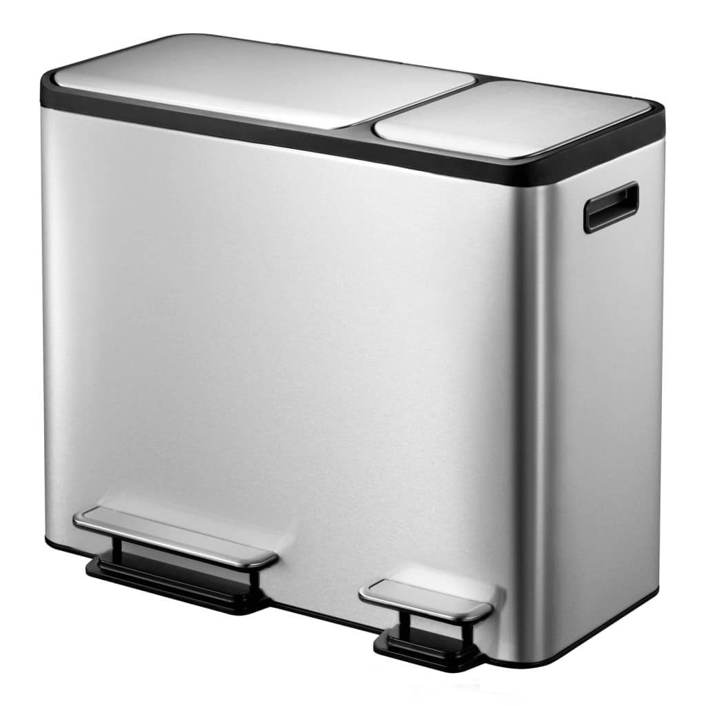 EKO Pedal Bin EcoCasa 3x15 L Matte Silver