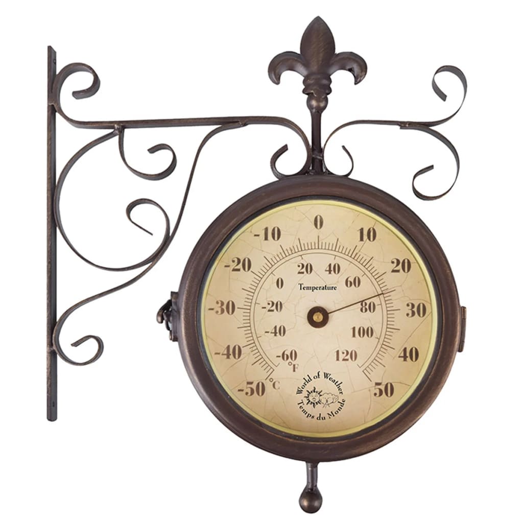 Esschert Design Station Clock with Thermometer TF005