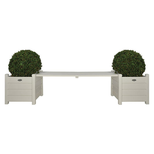 Esschert Design Planters with Bridge Bench White CF33W