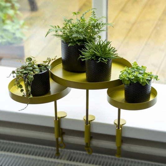 Esschert Design Plant Tray with Clamp Round Gold M