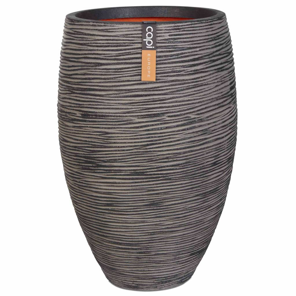 Capi Vase Nature Rib Elegant Deluxe 40x60 cm Anthracite KOFZ1131