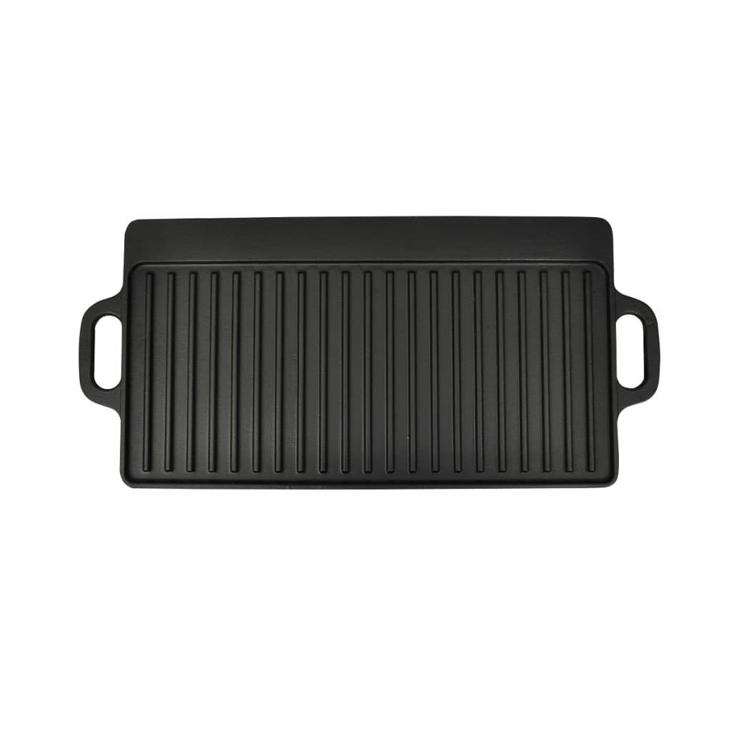 Grill Platter 2 pcs Cast Iron Reversible 38x23 cm